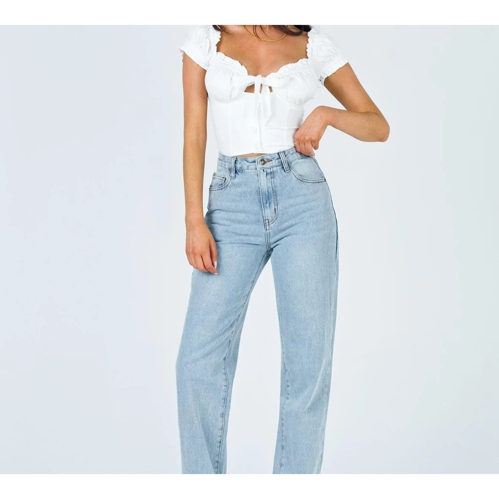 Princess Polly Elouise Milkmaid Crop Top with Tie‎ size 8